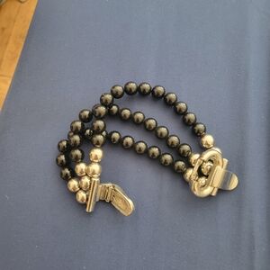 Elegant Black and Silver Beaded Bracelet